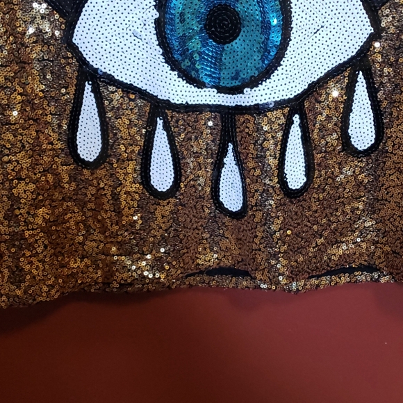 M/2 Multi Colour Sequin Short Sleeve Blouse - Picture 2 of 14